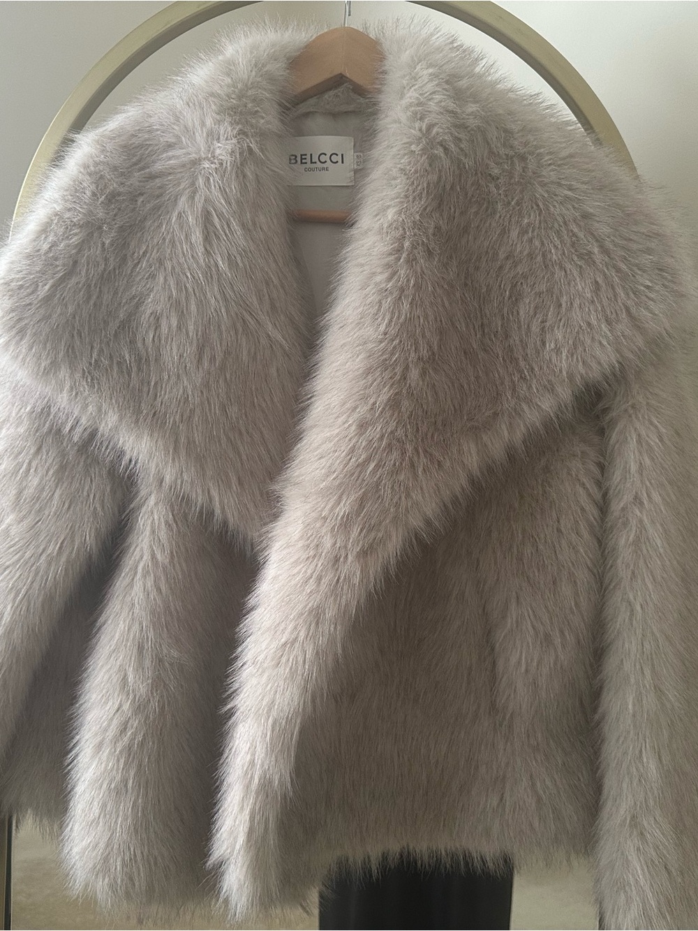Belcci couture Women's Taupe Faux Fur Coat